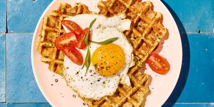 Hartige wafels met courgettes en gruyère
